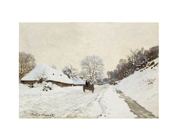 A Cart On The Snow Covered Road With Saint Simeon Farm
