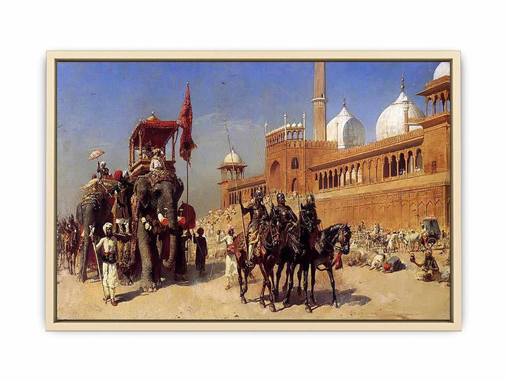 Great Mogul And His Court Returning From The Great Mosque At Delhi India  Art Print