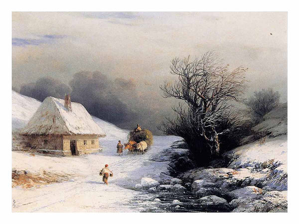 Little Russian Ox Cart in Winter