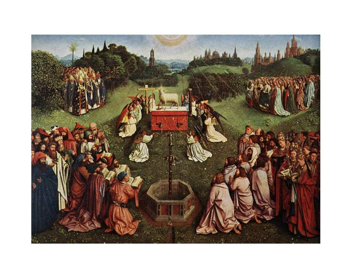 The Ghent Altarpiece- Adoration of the Lamb 1425-29
