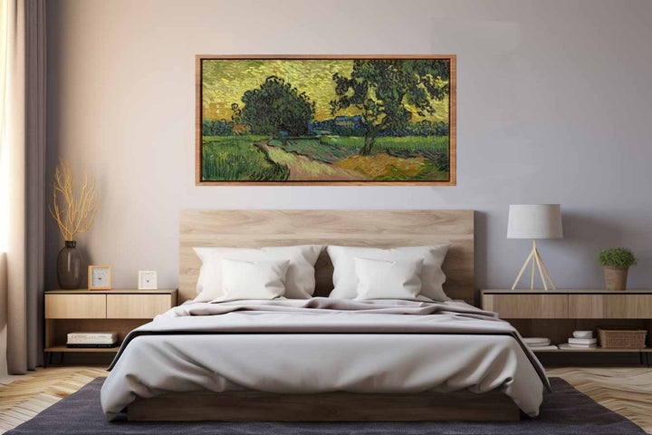 Landscape At Twilight By Van Gogh Art Print.