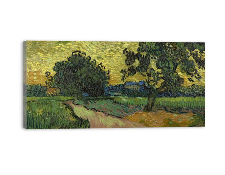 Landscape At Twilight By Van Gogh canvas Print