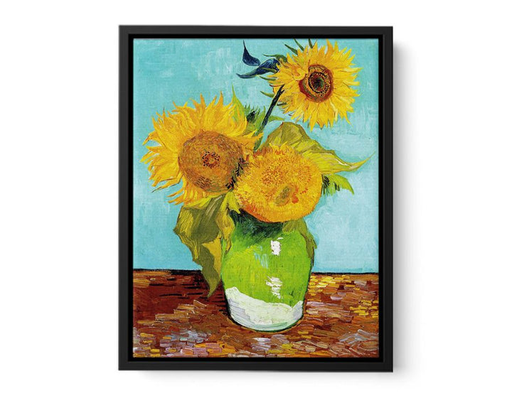 Sunflowers on Green By Van Gogh  canvas Print