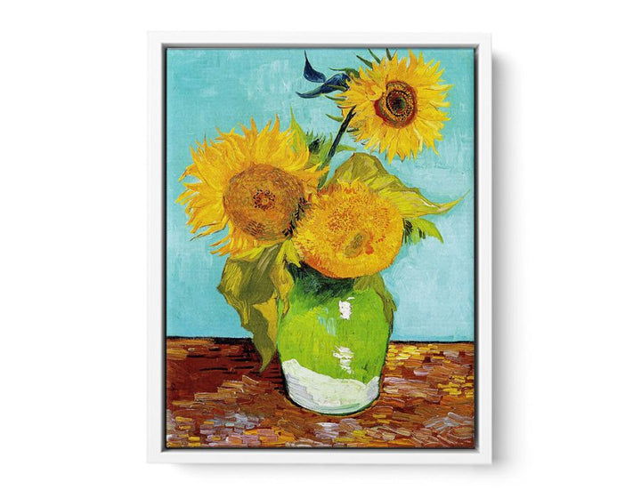 Sunflowers on Green By Van Gogh  Painting