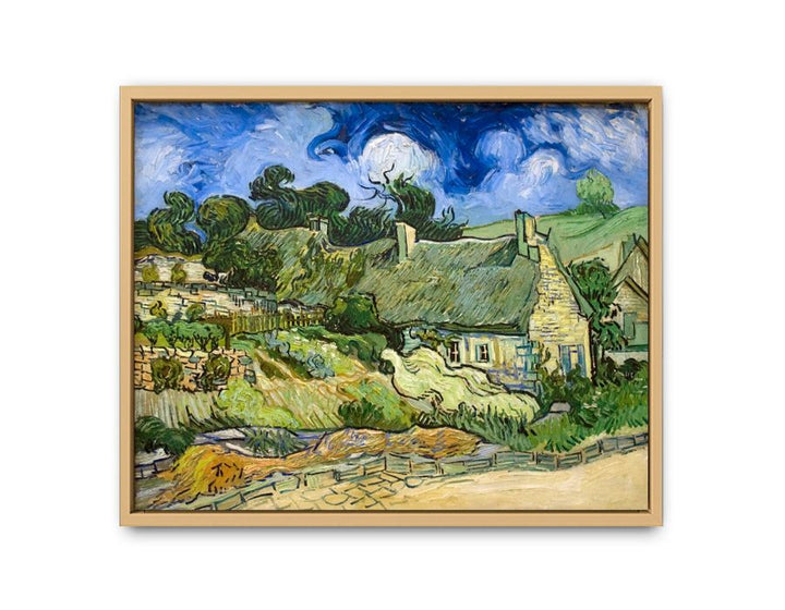 Thatched Cottages At Cordeville By Van Gogh framed Print