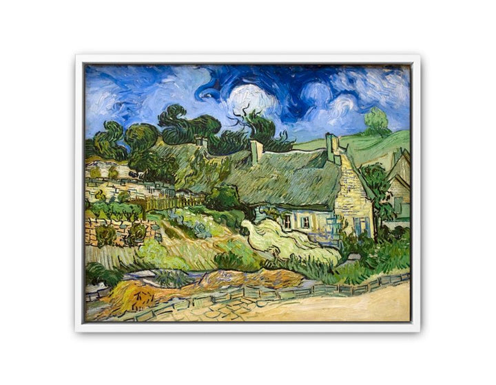 Thatched Cottages At Cordeville By Van Gogh  Painting