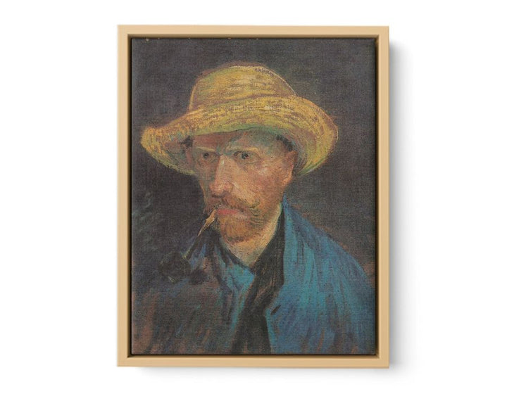 Self Portrait With Hat Painting of Van Gogh framed Print
