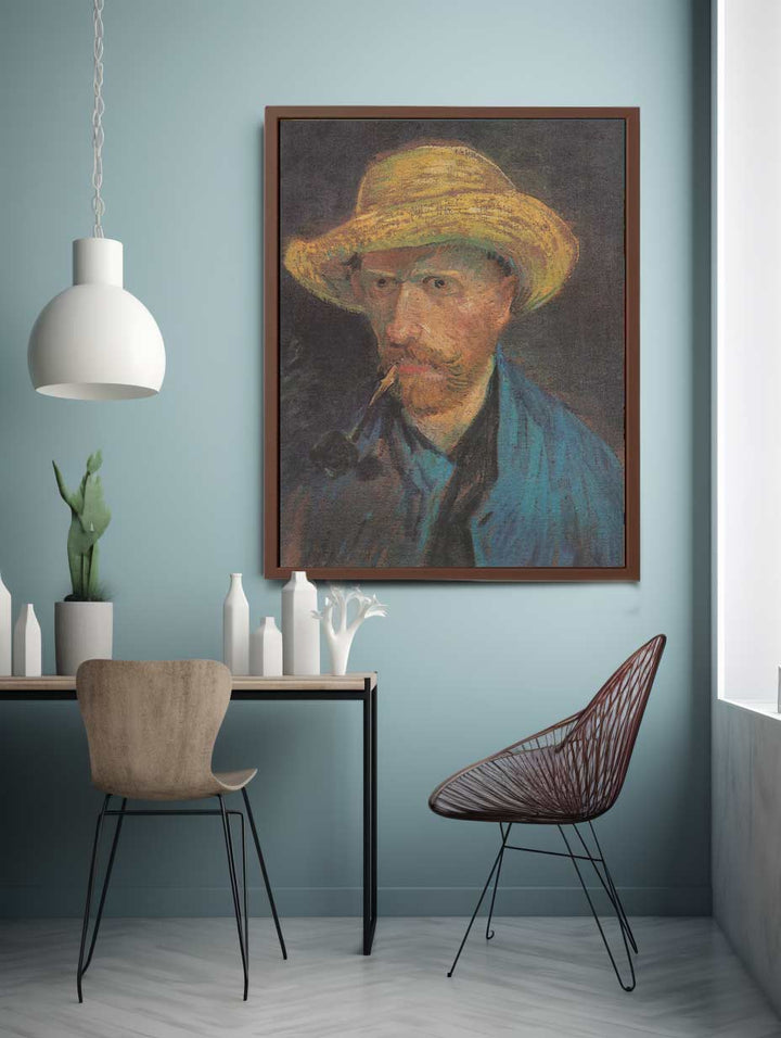 Self Portrait With Hat Painting of Van Gogh Art Print
