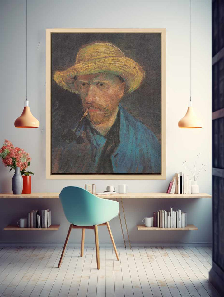 Self Portrait With Hat Painting of Van Gogh Art Print