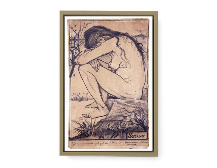 Sorrow Nude Painting by Van Gogh framed Print