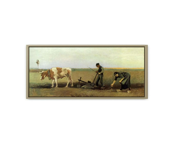 Plow In Field Painting by Van Gogh framed Print