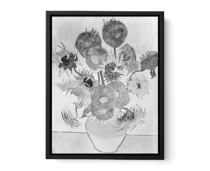 Sunflower Black & White by Van Gogh  canvas Print