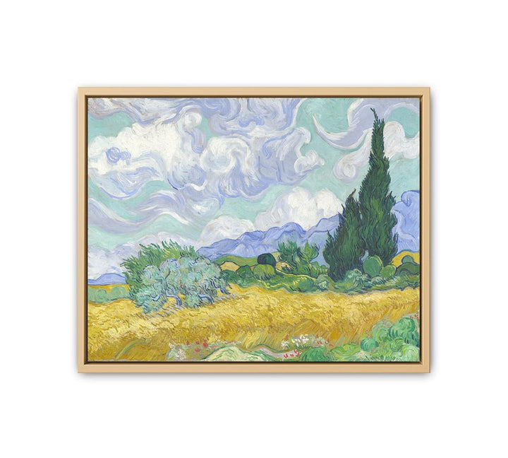 Wheat Field with Cypresses framed Print