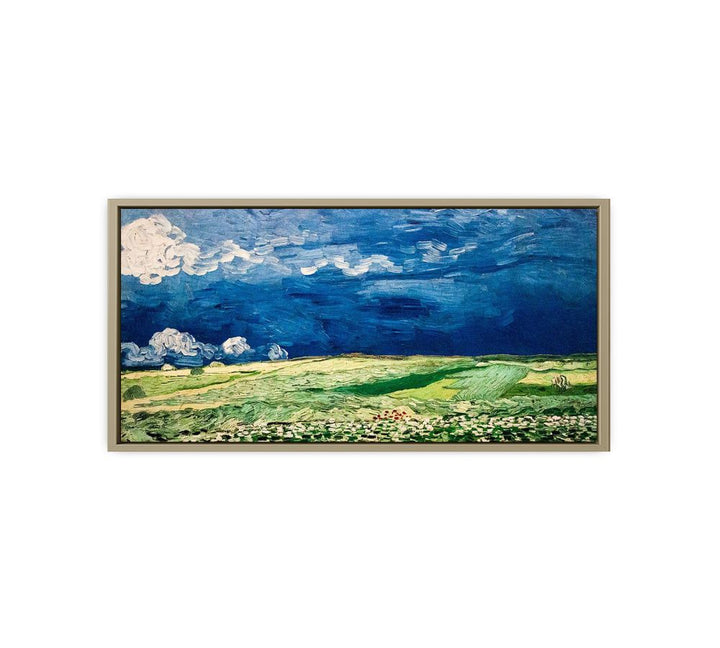 Wheat Field under Clouded Sky framed Print