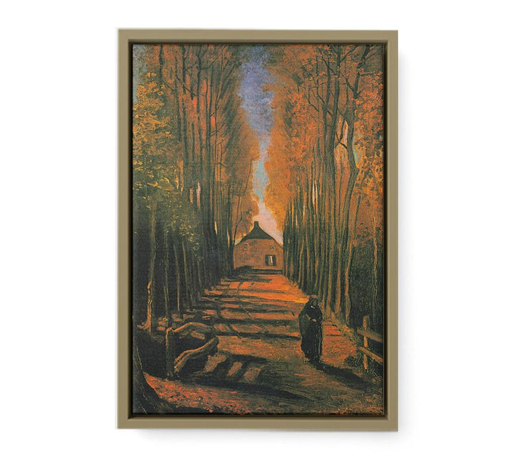 Poplars in autumn framed Print