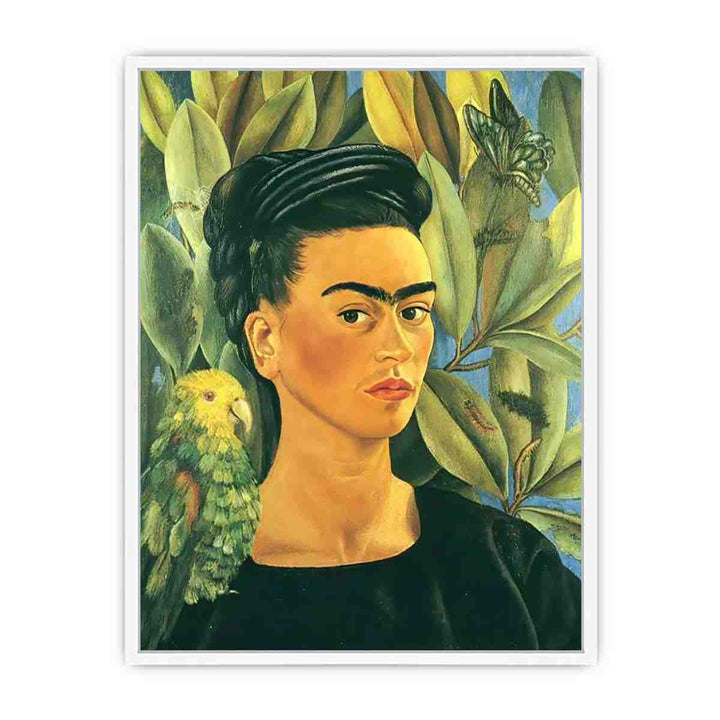 Self-Portrait with Bonito - Frida Kahlo Framed Print