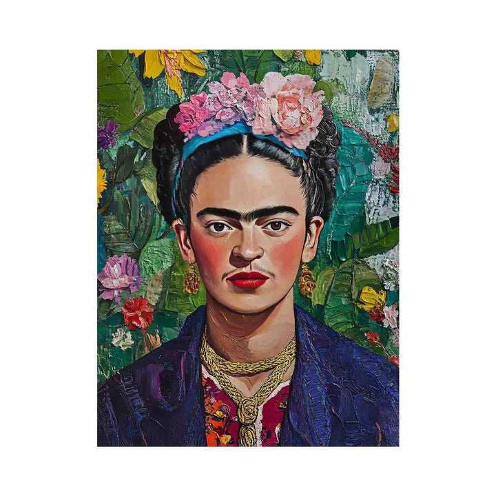 Frida Kahlo Floral Portrait