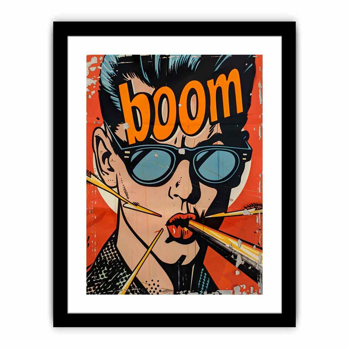 Boom Pop Art Poster framed Print