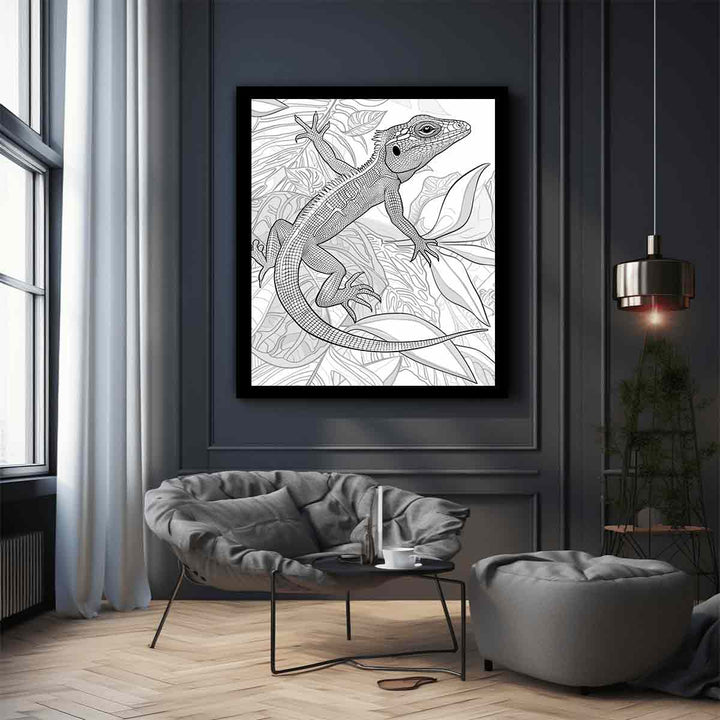 Color Me Lizard Art Print