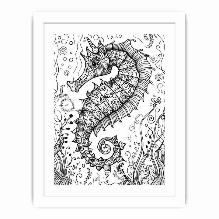 Color Me Sea Horse framed Print