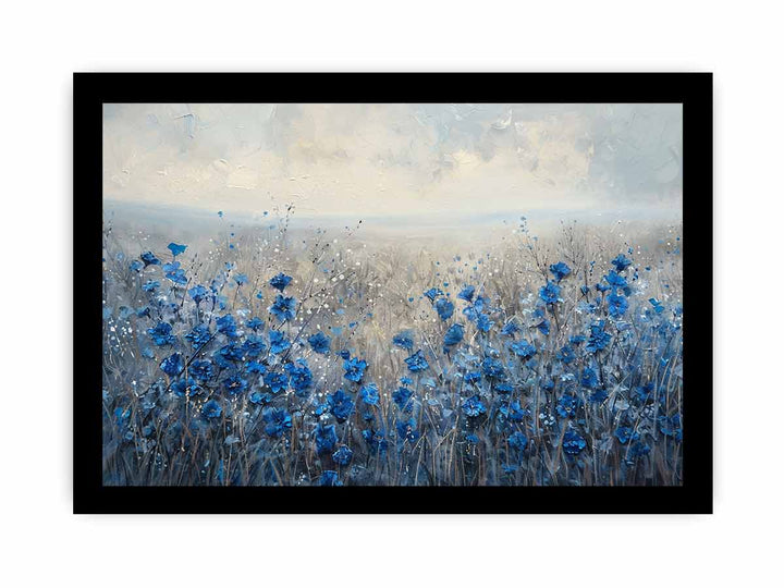 Blue Wild Flowers framed Print