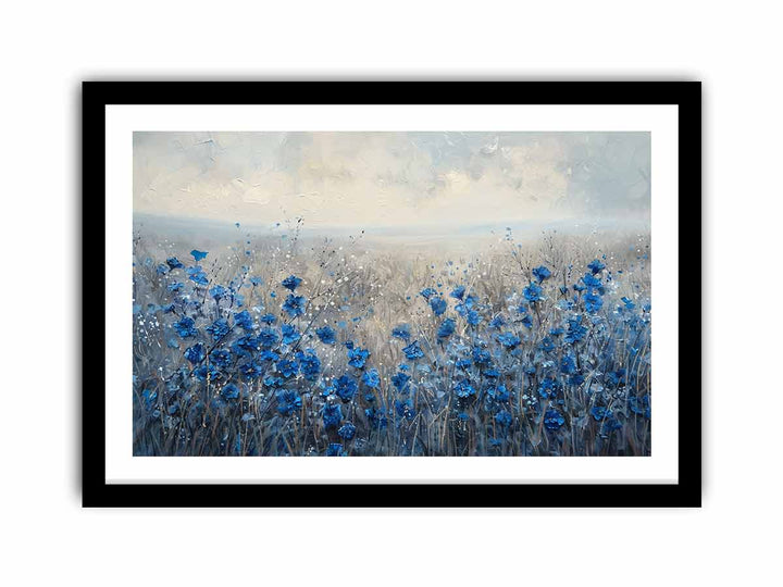 Blue Wild Flowers framed Print