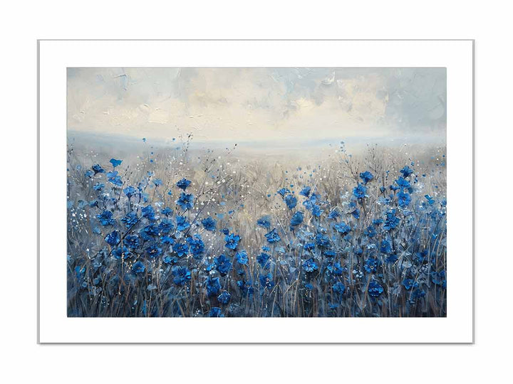 Blue Wild Flowers framed Print