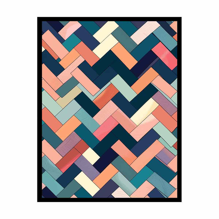 Seamless Herringbone canvas Print