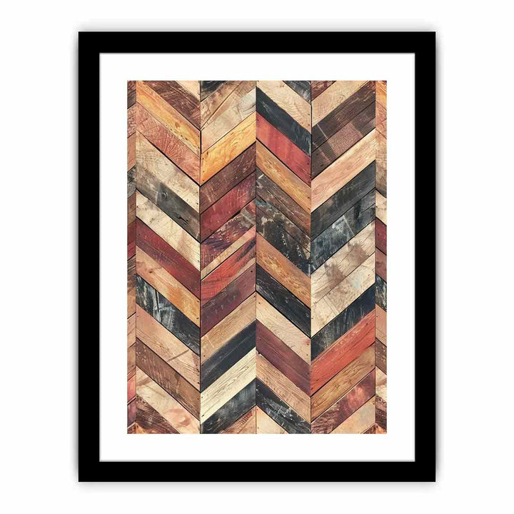 Colorful  Herringbone Lllustration  framed Print