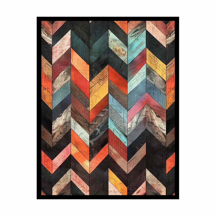 Multicolor Herringbone Lllustration  canvas Print