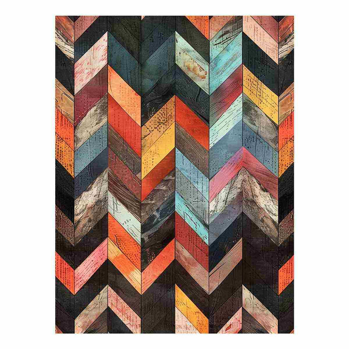 Multicolor Herringbone Lllustration  Art Print