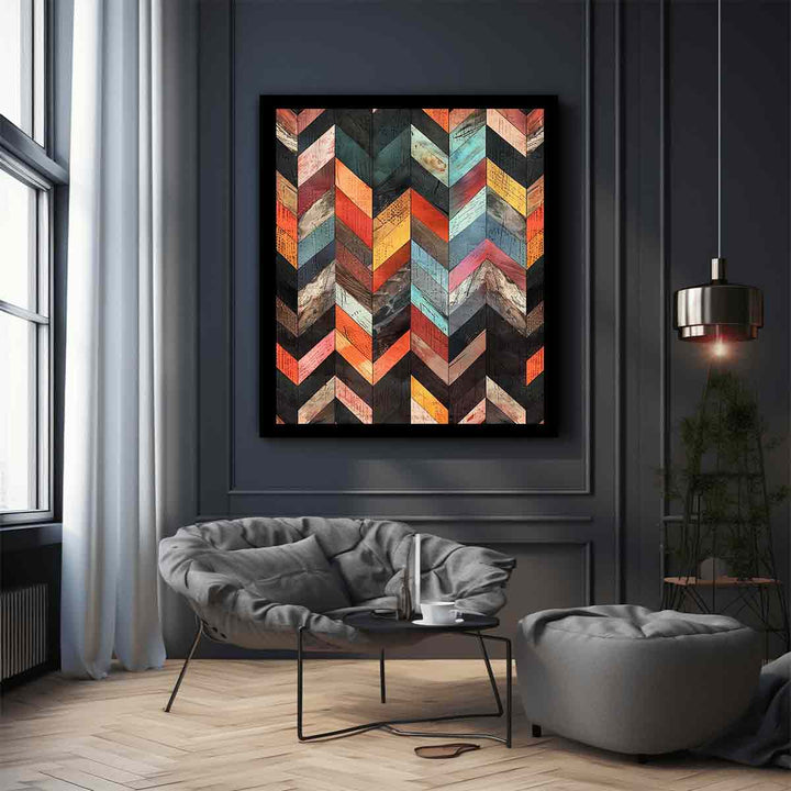 Multicolor Herringbone Lllustration  Art Print