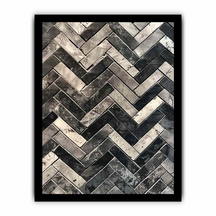 Zigzag In Black & White framed Print