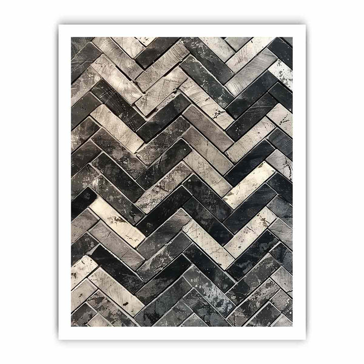 Zigzag In Black & White framed Print