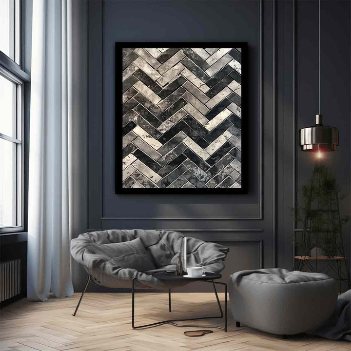 Zigzag In Black & White Art Print