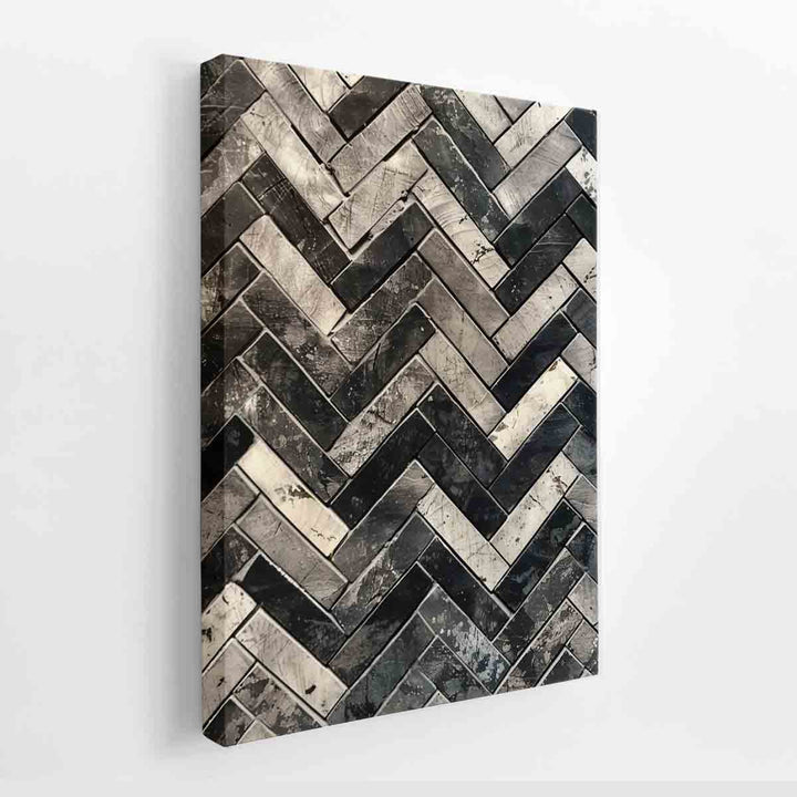 Zigzag In Black & White canvas Print