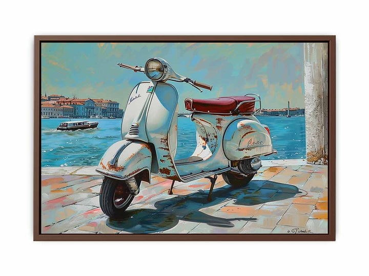 Vespa At River Painting