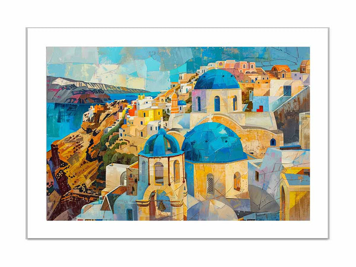 Santorini framed Print