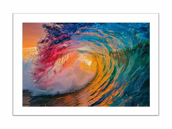 Rainbow Surf  framed Print