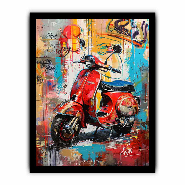 Scooter framed Print