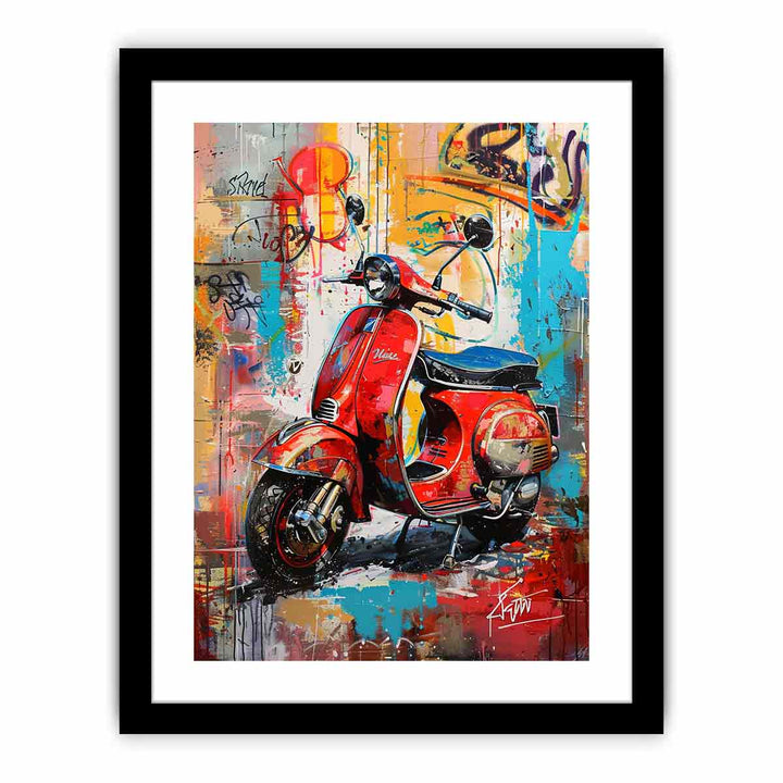 Scooter framed Print