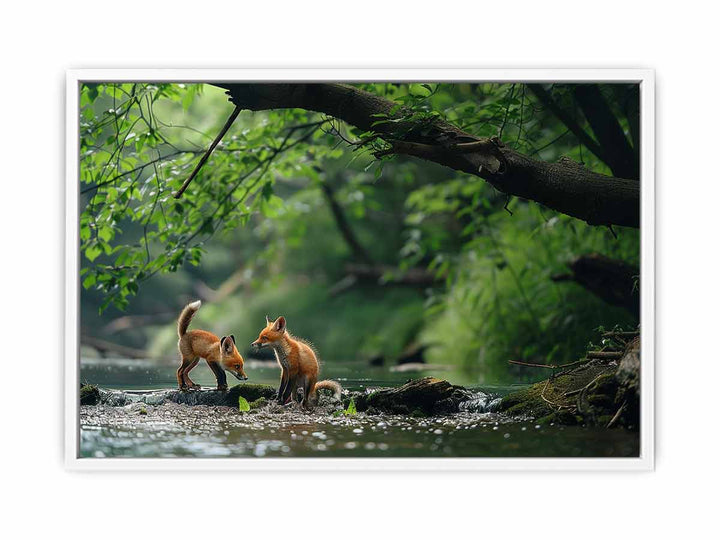 Two Baby Red Foxes Painting