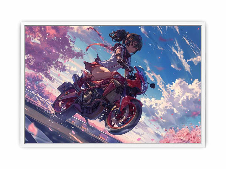 Anime Girl Bike Painting