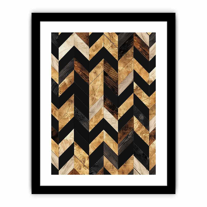 Herringbone Zigzag framed Print