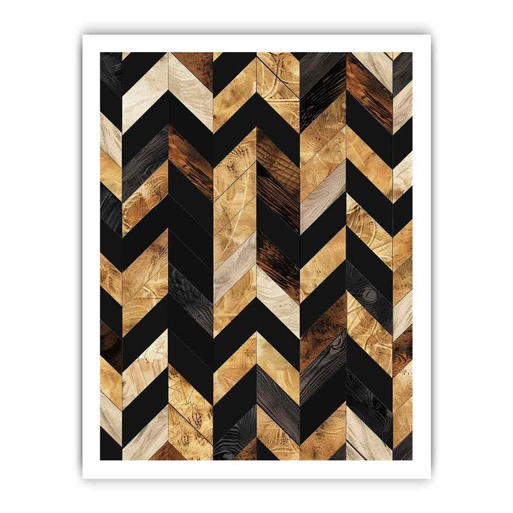 Herringbone Zigzag framed Print