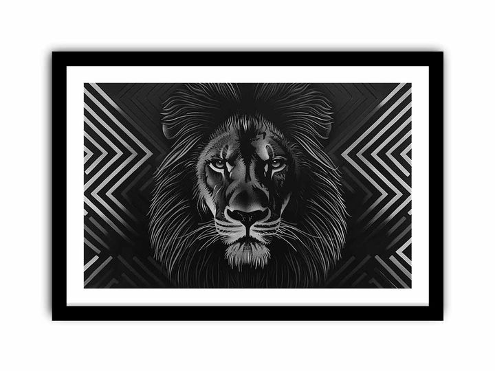 Black Lion framed Print