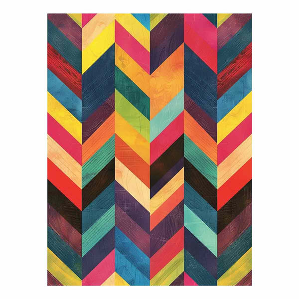 Zigzag Lines Watercolor Pattern  Art Print