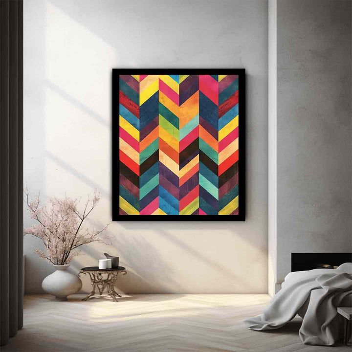 Zigzag Lines Watercolor Pattern  Art Print