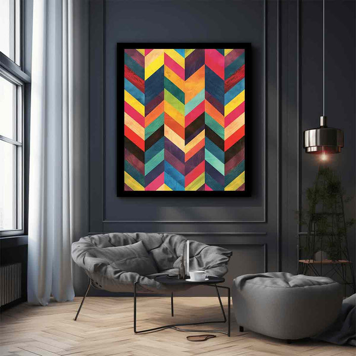 Zigzag Lines Watercolor Pattern  Art Print