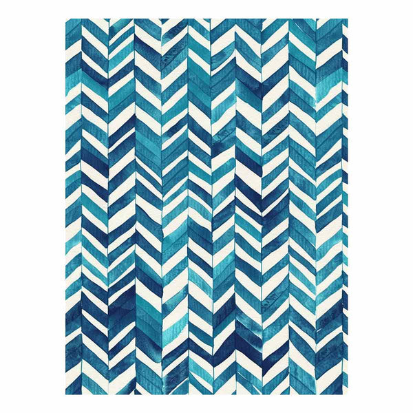 Zigzag Blue Pattern Painting Art Print